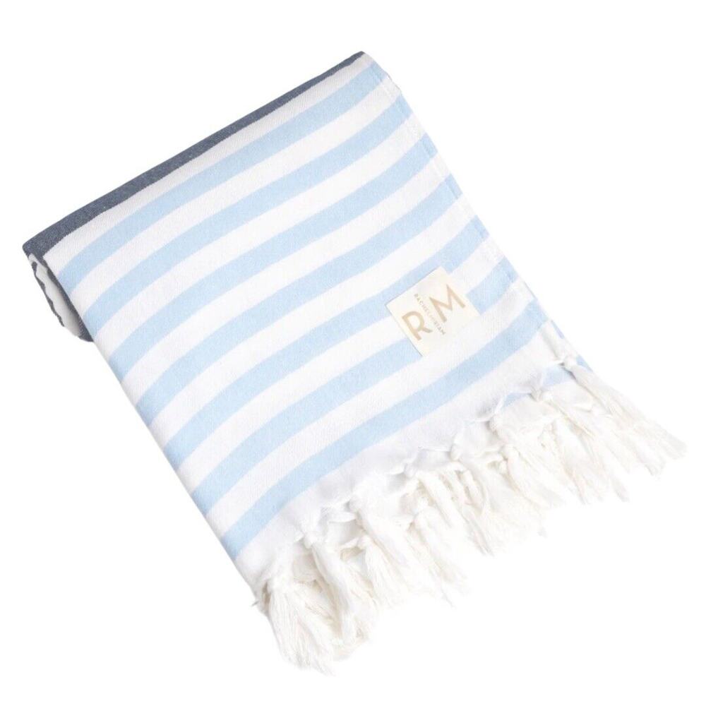 Rachel Miriam Positano Towel Sea Blue White Stripe